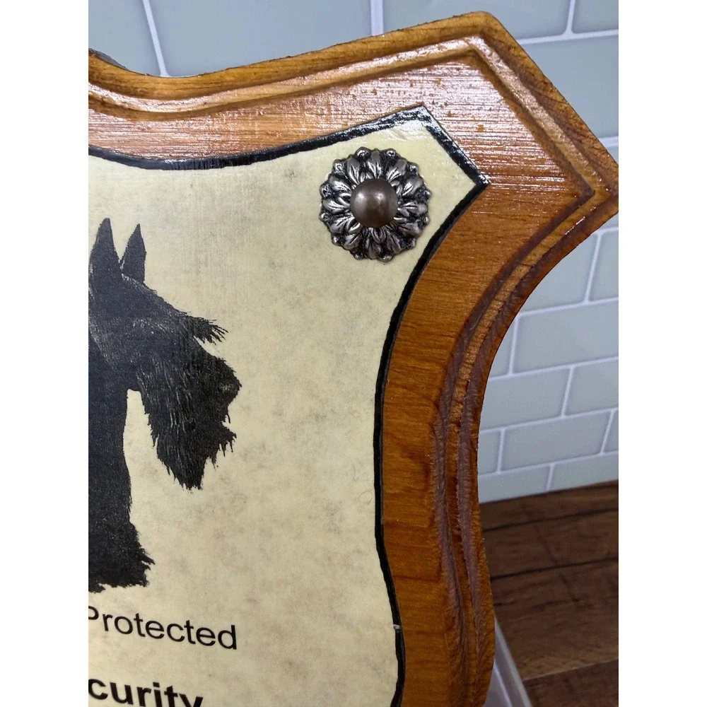 Vintage Wooden Scottish Terrier Wall Sign Coat Rack Leash Hook Scottie Dog